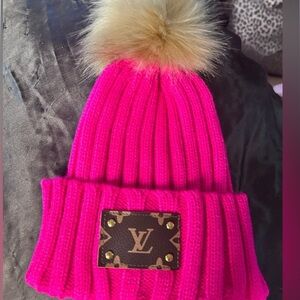 LV Patch Pom Pom Beanie